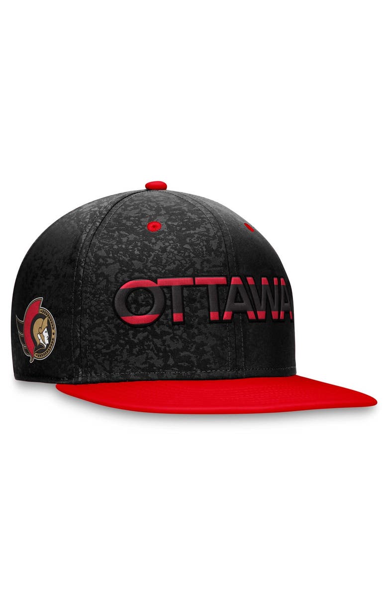 FANATICS Men's Fanatics Branded  Black/Red Ottawa Senators Authentic Pro Rink Two-Tone Snapback Hat, Main, color, 