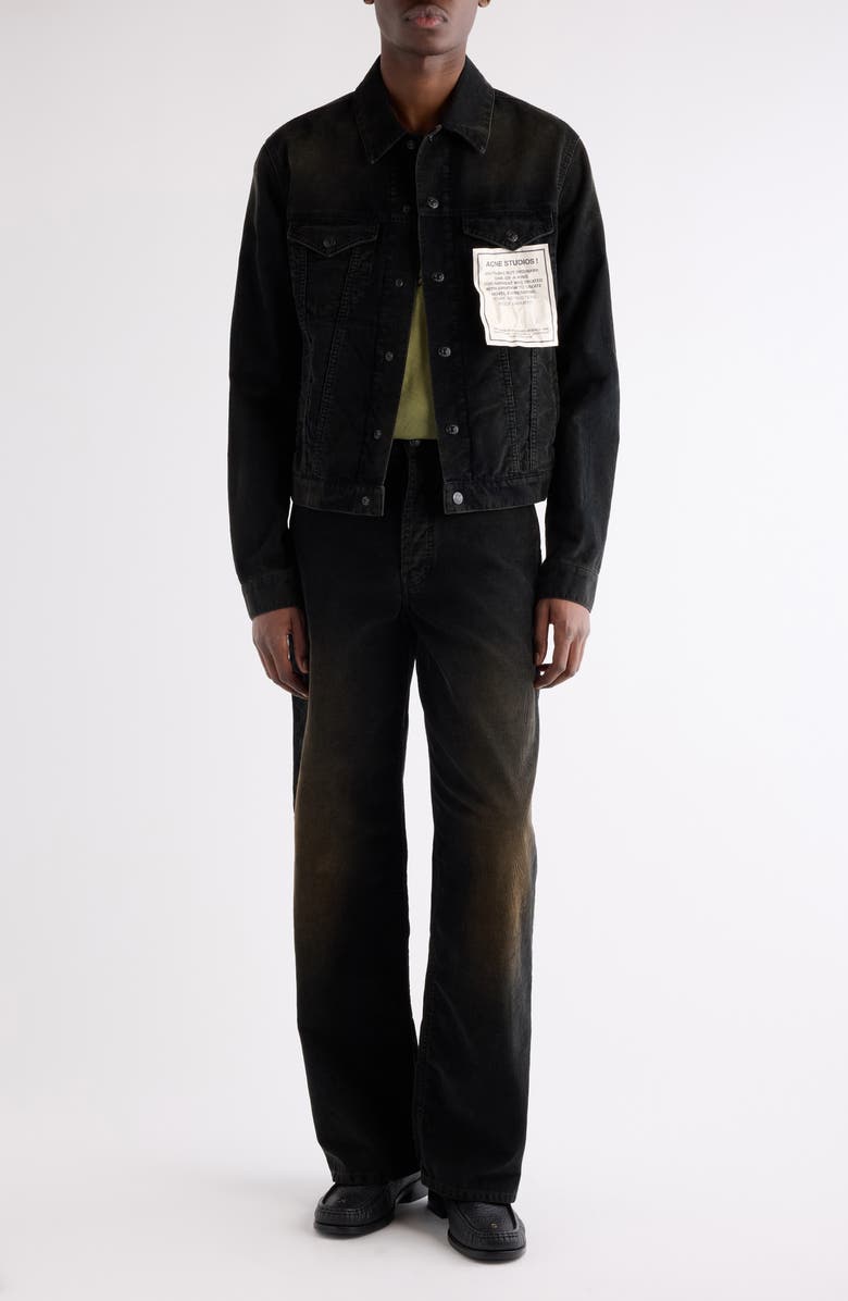 Acne Studios 1981 Straight Leg Organic Cotton Corduroy Pants, Alternate, color, Black