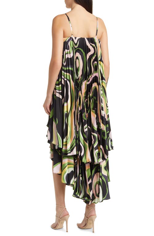 HUTCH HUTCH ZAE PRINT PLEATED RUFFLE DRESS