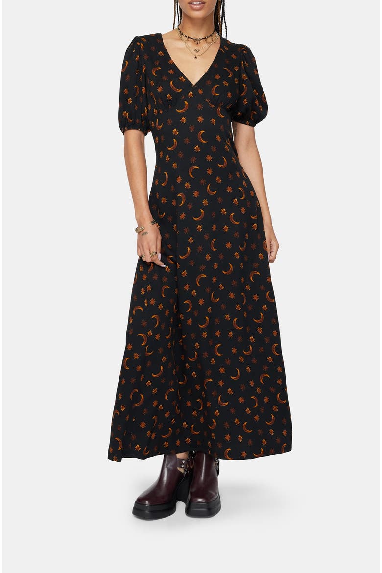 Elura Celestial Print Maxi Dress, Main, color, Orange