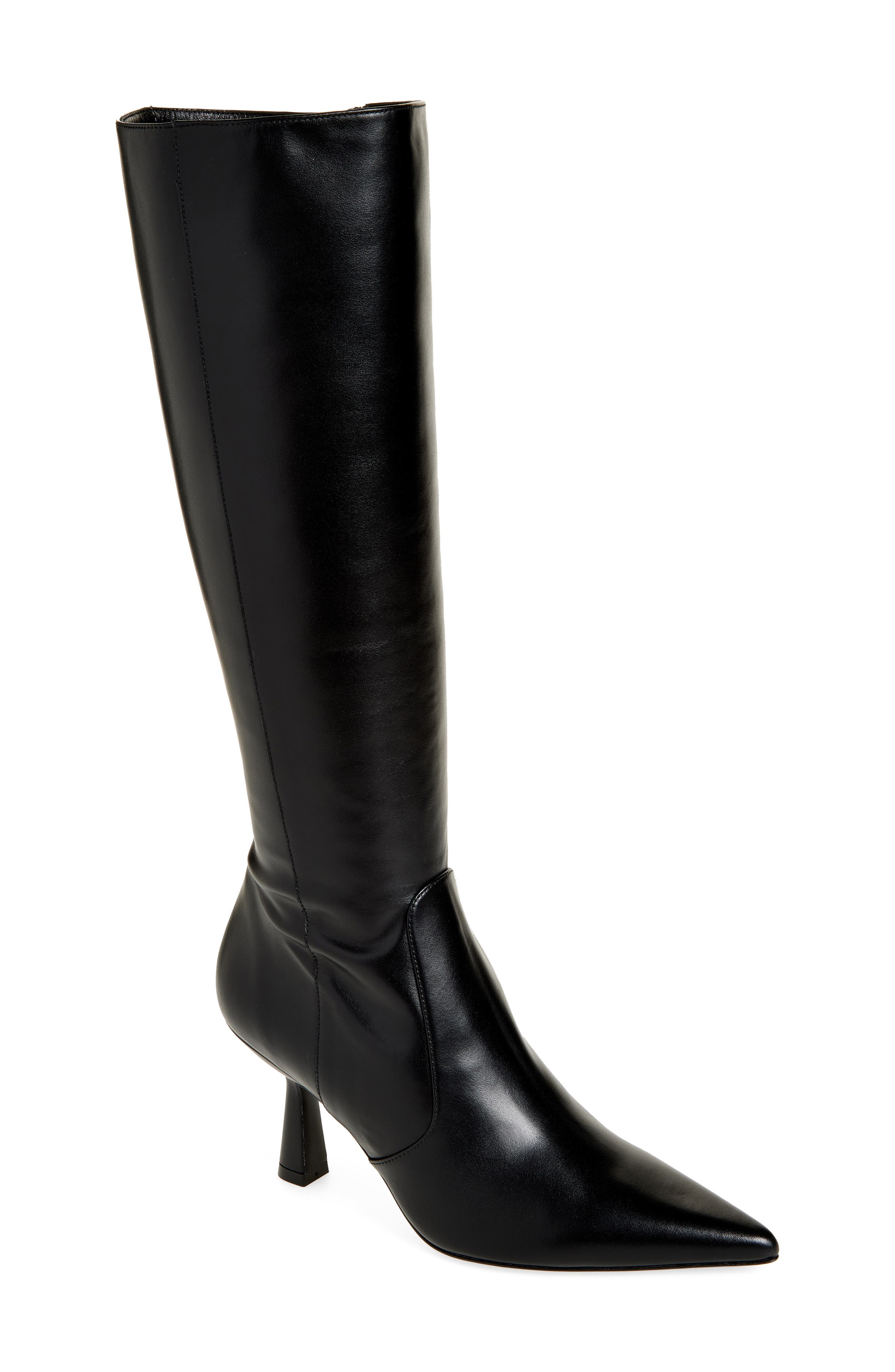 Stuart Weitzman Stuart Supersculpt Zip Boot 75, Main, color, Black/ Black