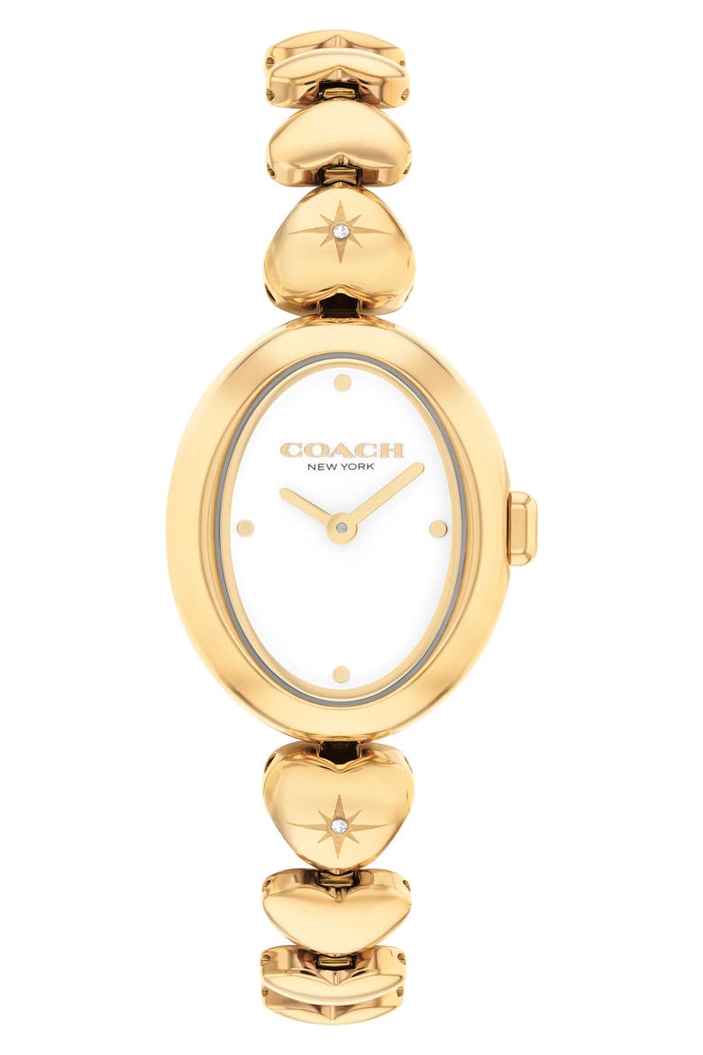 Heart Bracelet Watch, 22mm, Main, color, GOLD/ WHITE