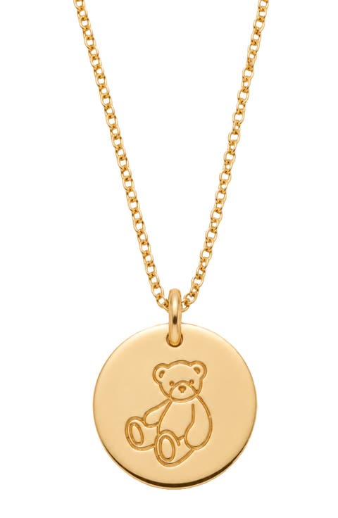 Teddy Bear Disc Necklace