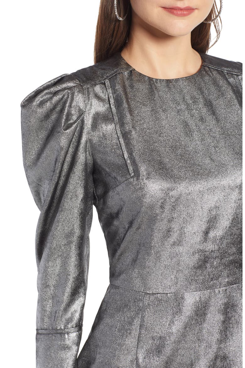 Foil Minidress (Nordstrom Exclusive), Alternate, color, SILVER METALLIC FOIL