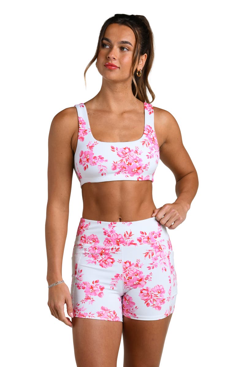 La Blanca Rally Rose Biker Shorts, Alternate, color, White