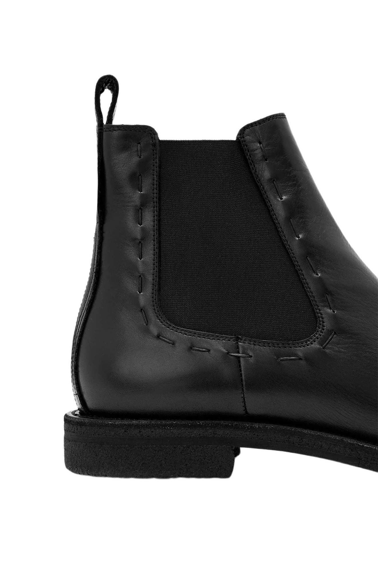 Cliff Leather Chelsea Boot, Alternate, color, BLACK