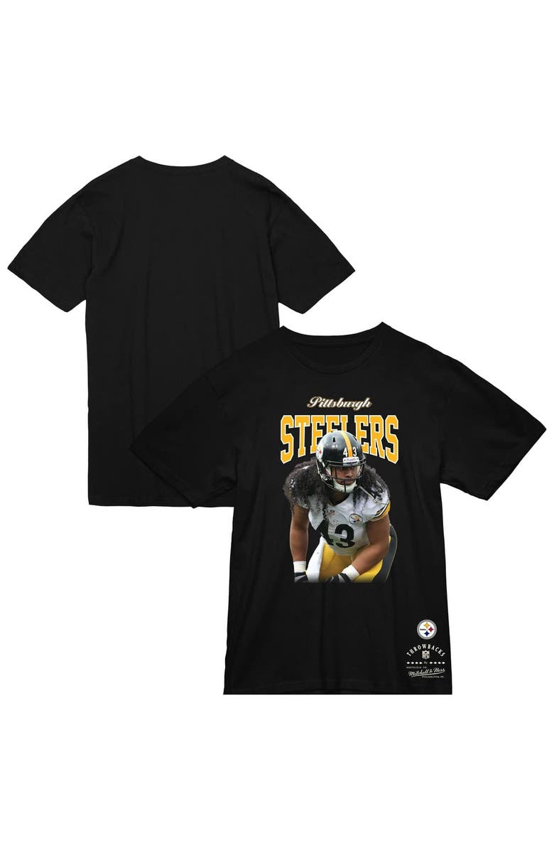 Mitchell & Ness Men's Mitchell & Ness Troy Polamalu Black Pittsburgh Steelers Sideline Retired Player T-Shirt, Main, color, Black