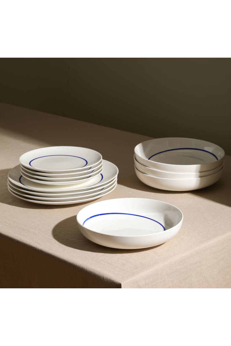 Luna Porcelain 24-Piece Dinnerware Set, Alternate, color, Blue