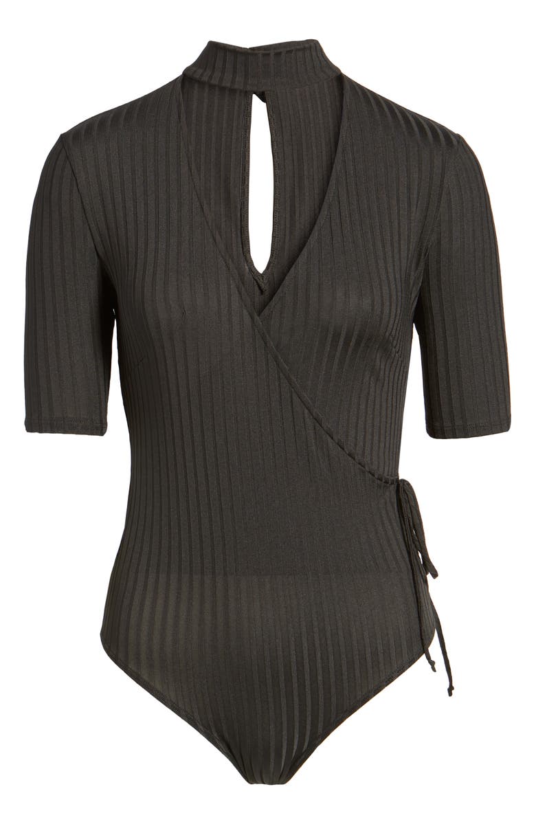 ASTR the Label Rib Choker Bodysuit, Alternate, color,