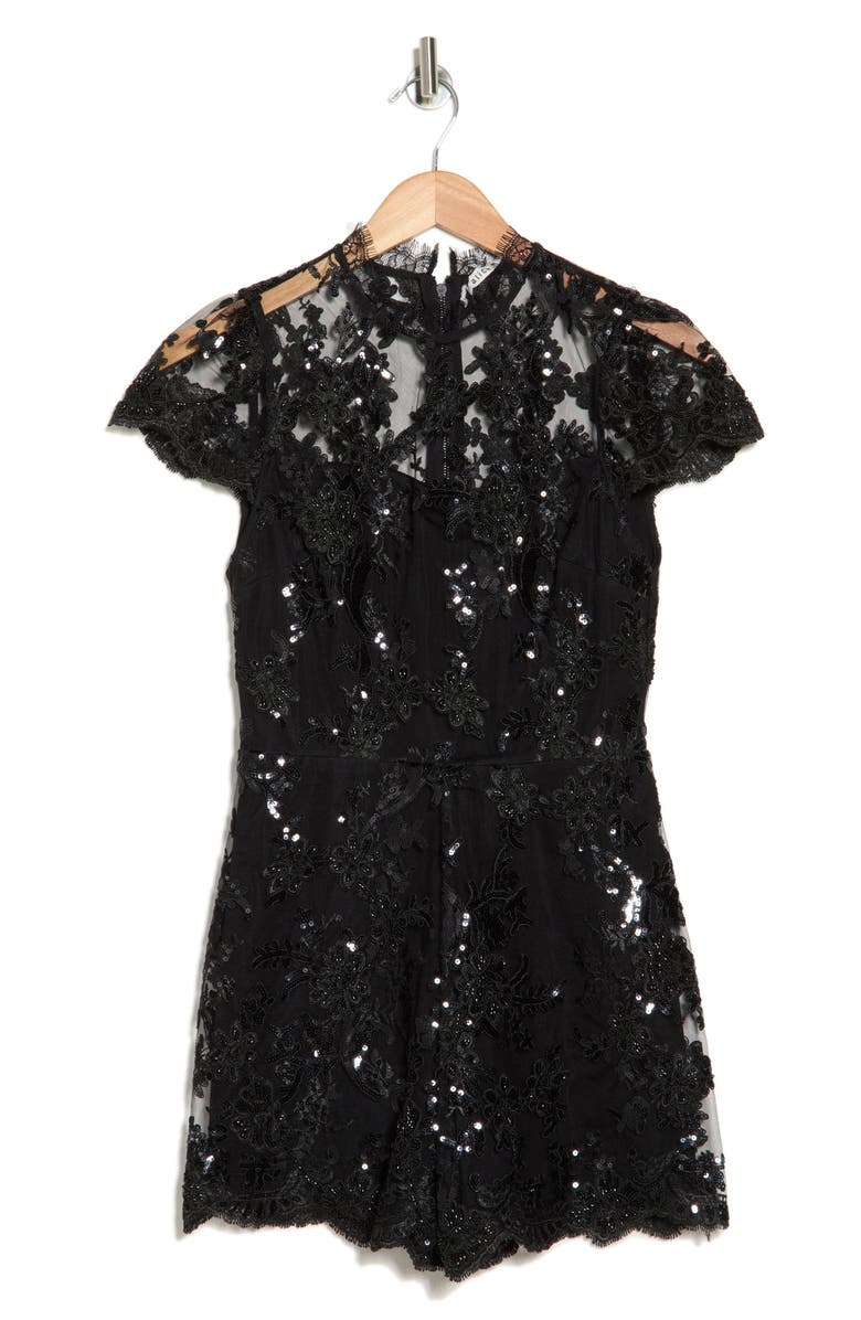 Alice + Olivia Alaina Sequin Lace Dress, Alternate, color,