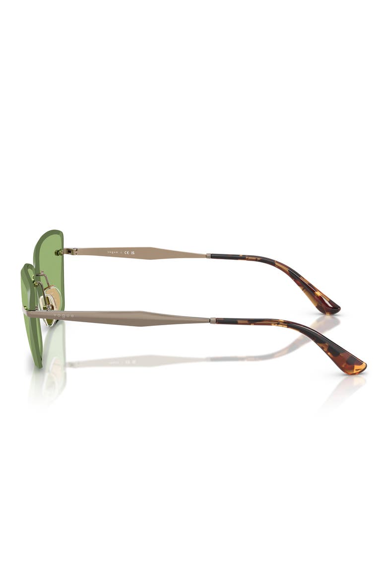 59mm Rimless Cat Eye Sunglasses, Alternate, color, LIGHT BROWN