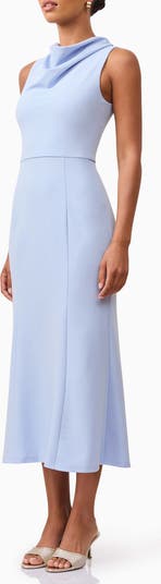 Jamie Cowl Neck Cocktail Midi Dress