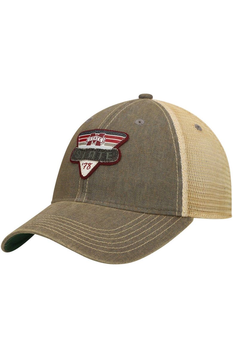 LEGACY ATHLETIC Men's Gray Mississippi State Bulldogs Legacy Point Old Favorite Trucker Snapback Hat, Main, color, Gray