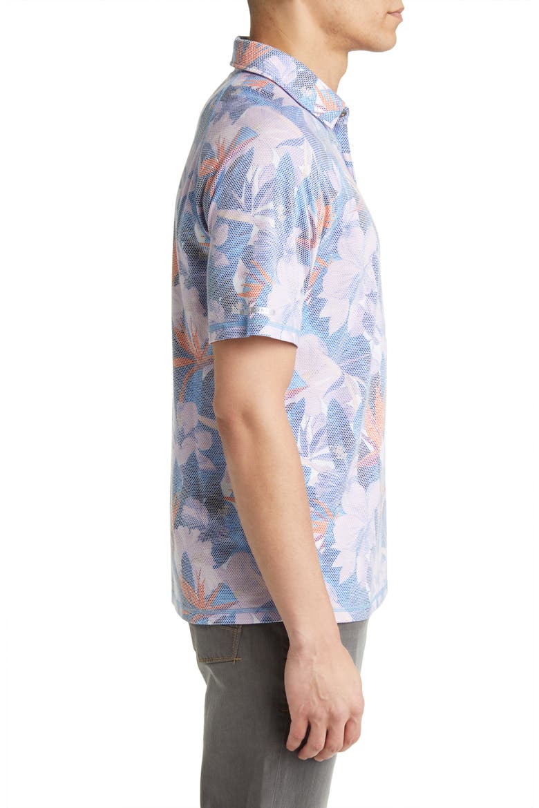 Rainforest Bay Floral Polo, Alternate, color, MAZARINE BLUE