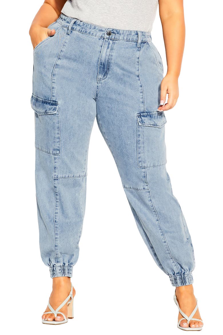 Cargo Ankle Jeans, Main, color, LIGHT DENIM