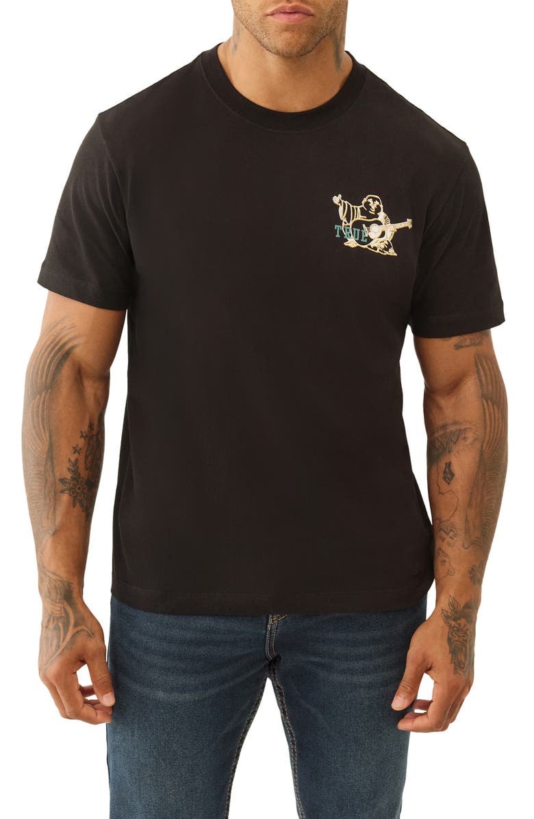 True Religion Standard Paint Graphic T-Shirt, Main, color, Jet Black