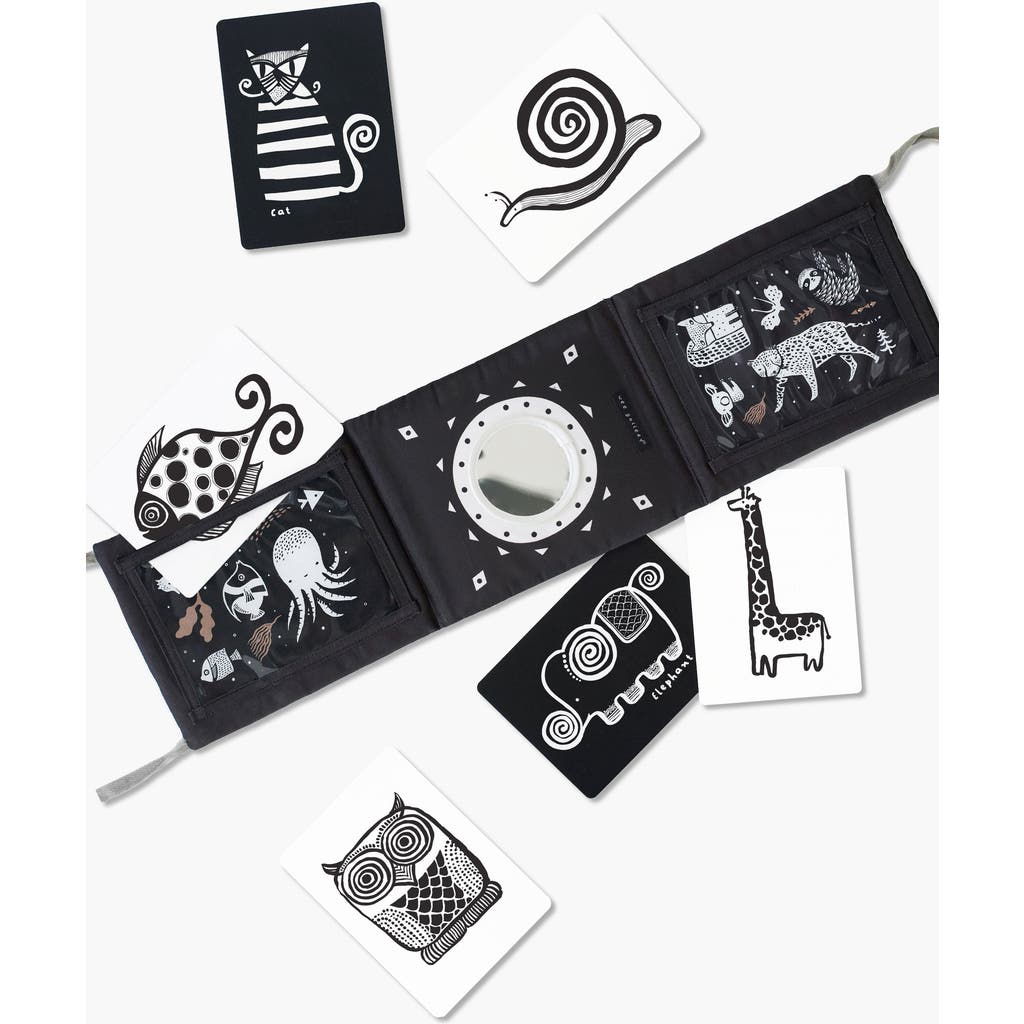Wee Gallery Tummy Time Gallery With Mirror And Art Cards For Baby Bundle In Black