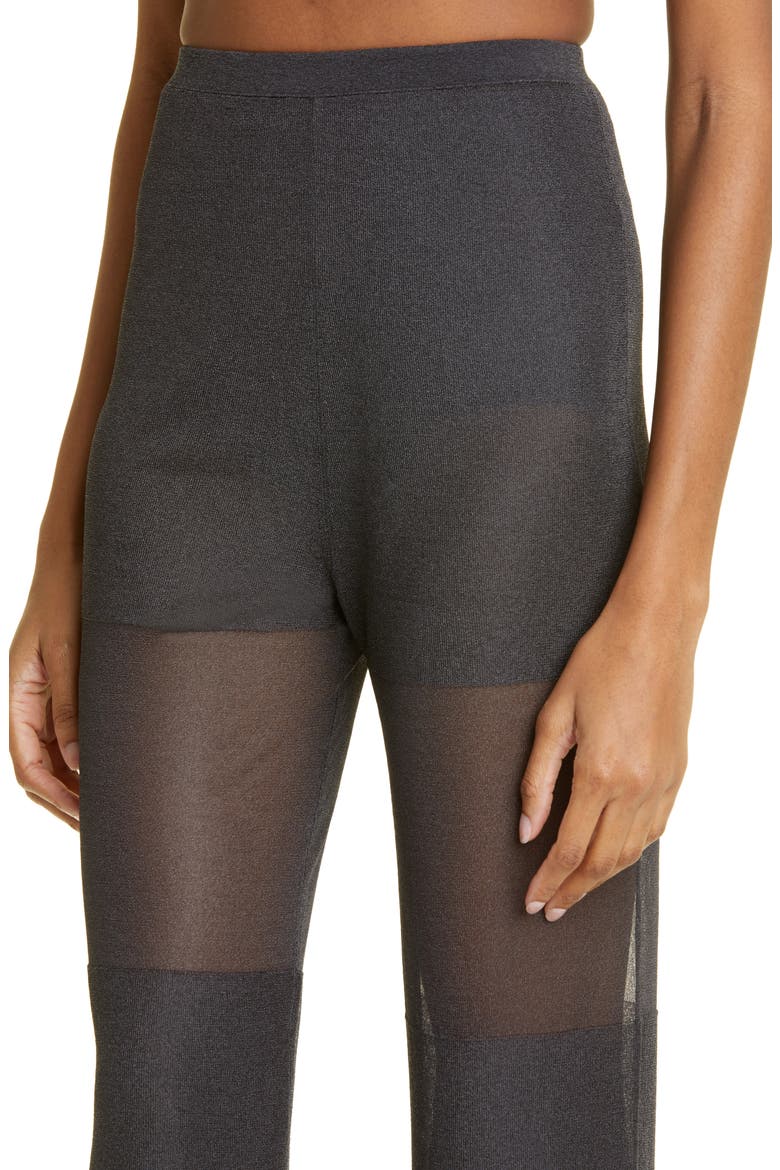 Paneled Sheer Mesh Pants, Alternate, color, BLACK