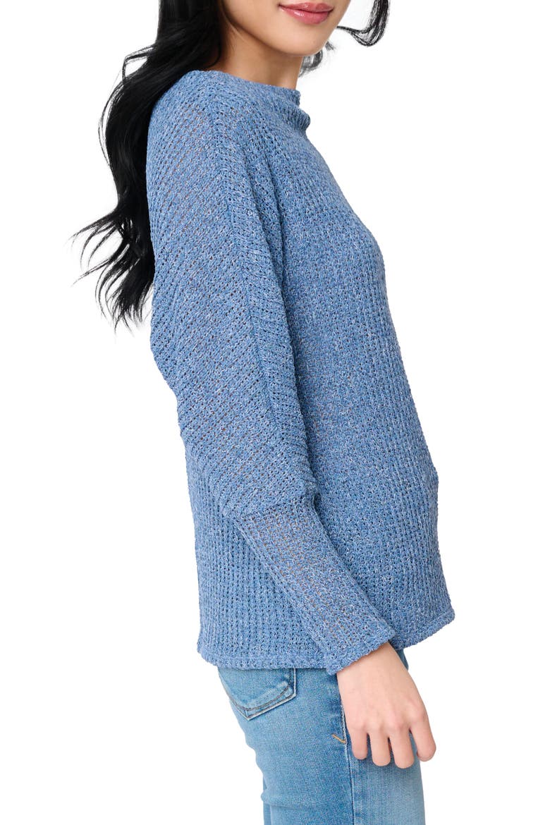 Marled Slouchy Sweater, Alternate, color, DENIM