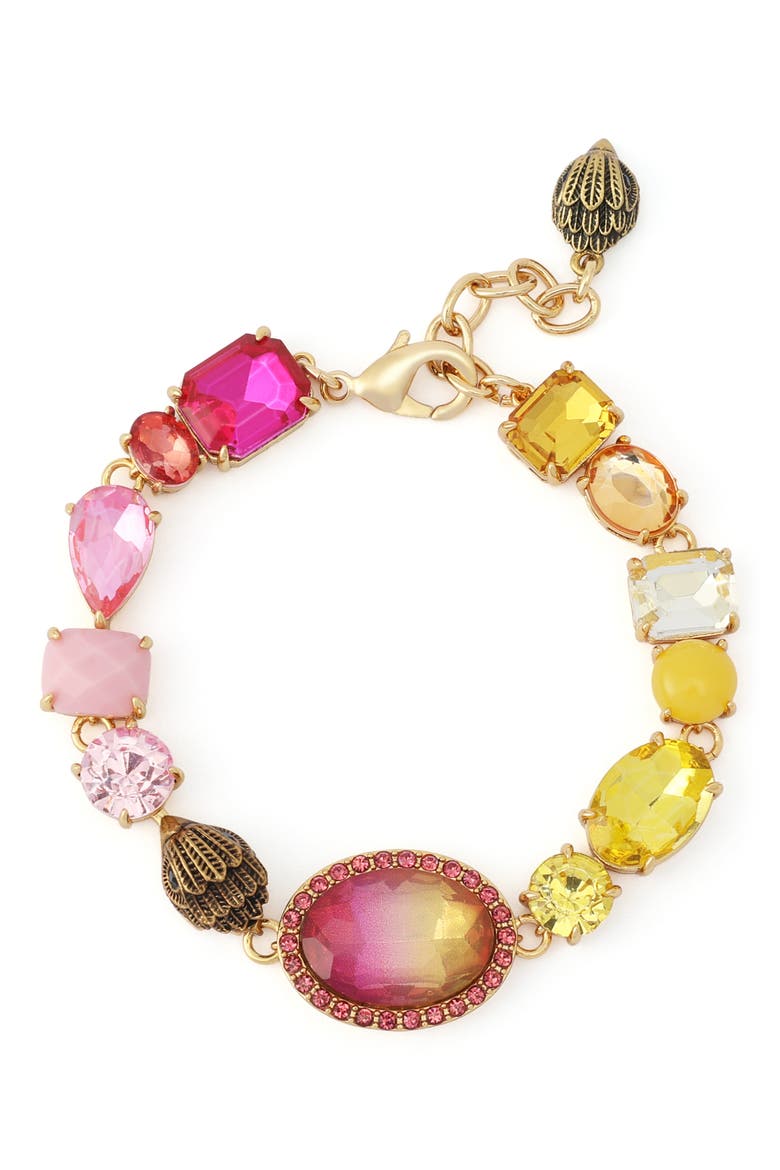 Gemstone Eagle Head Flex Bracelet, Main, color, PINK MULTI