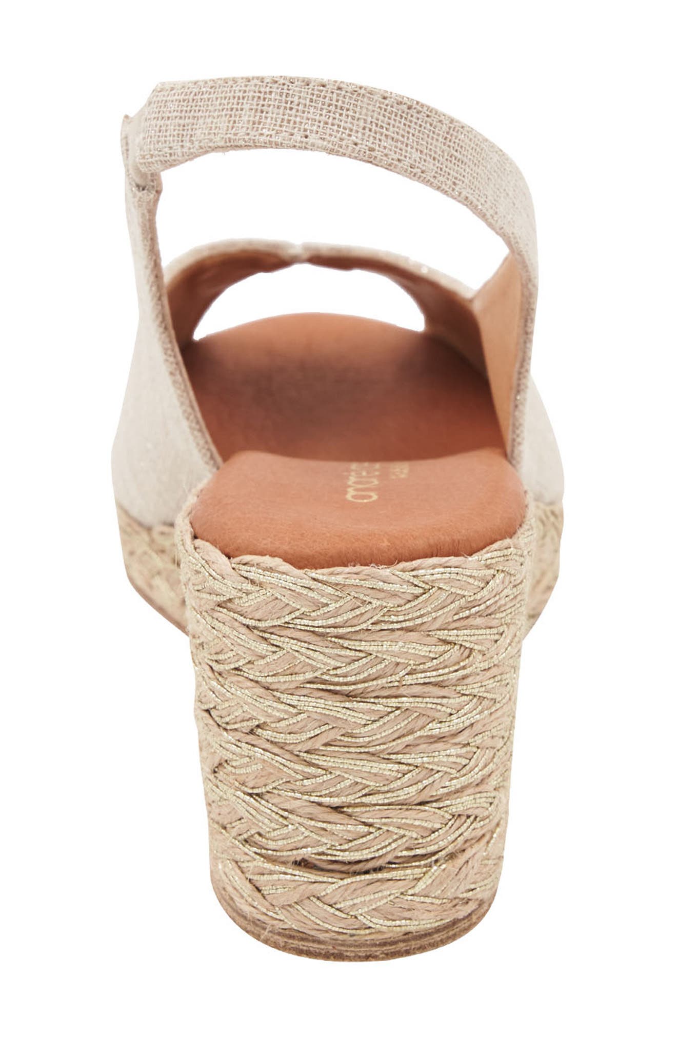 André Assous Audrey Espadrille Wedge Sandal, Alternate, color, Hemp Glitter Natural