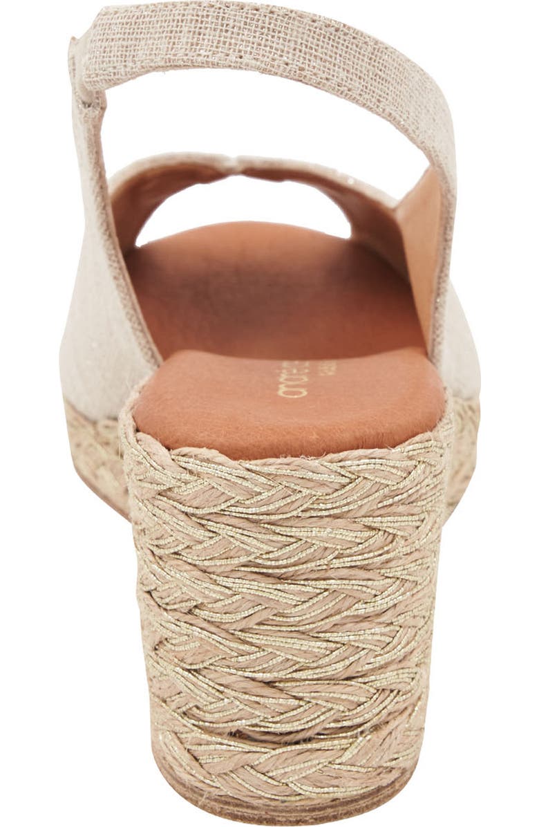André Assous Audrey Espadrille Wedge Sandal, Alternate, color, Hemp Glitter Natural