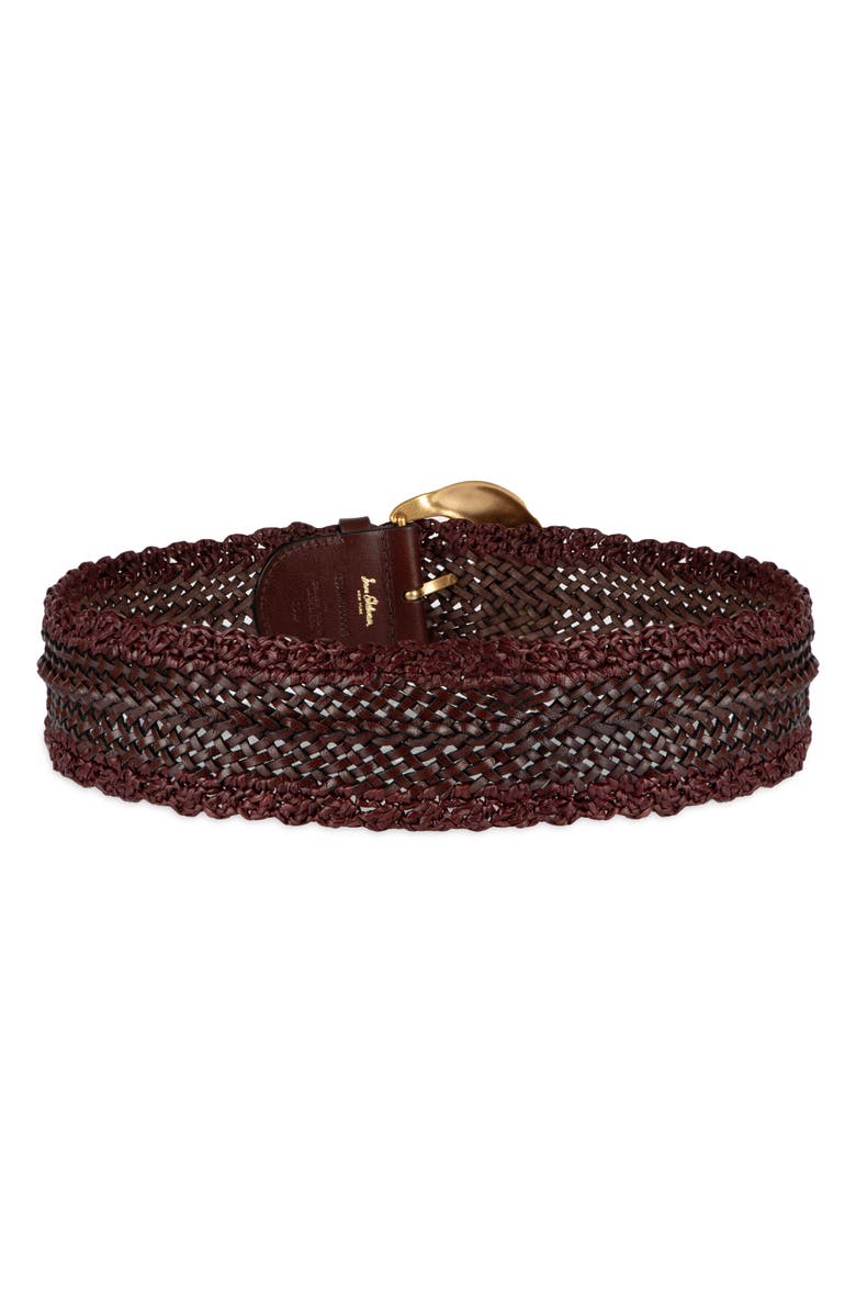 Sam Edelman Woven Leather & Raffia Wide Belt, Alternate, color,