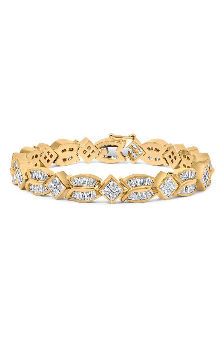 14K Yellow Gold 8 1/5 Cttw Diamond Geometric Twist Link Bracelet, Main, color, Yellow