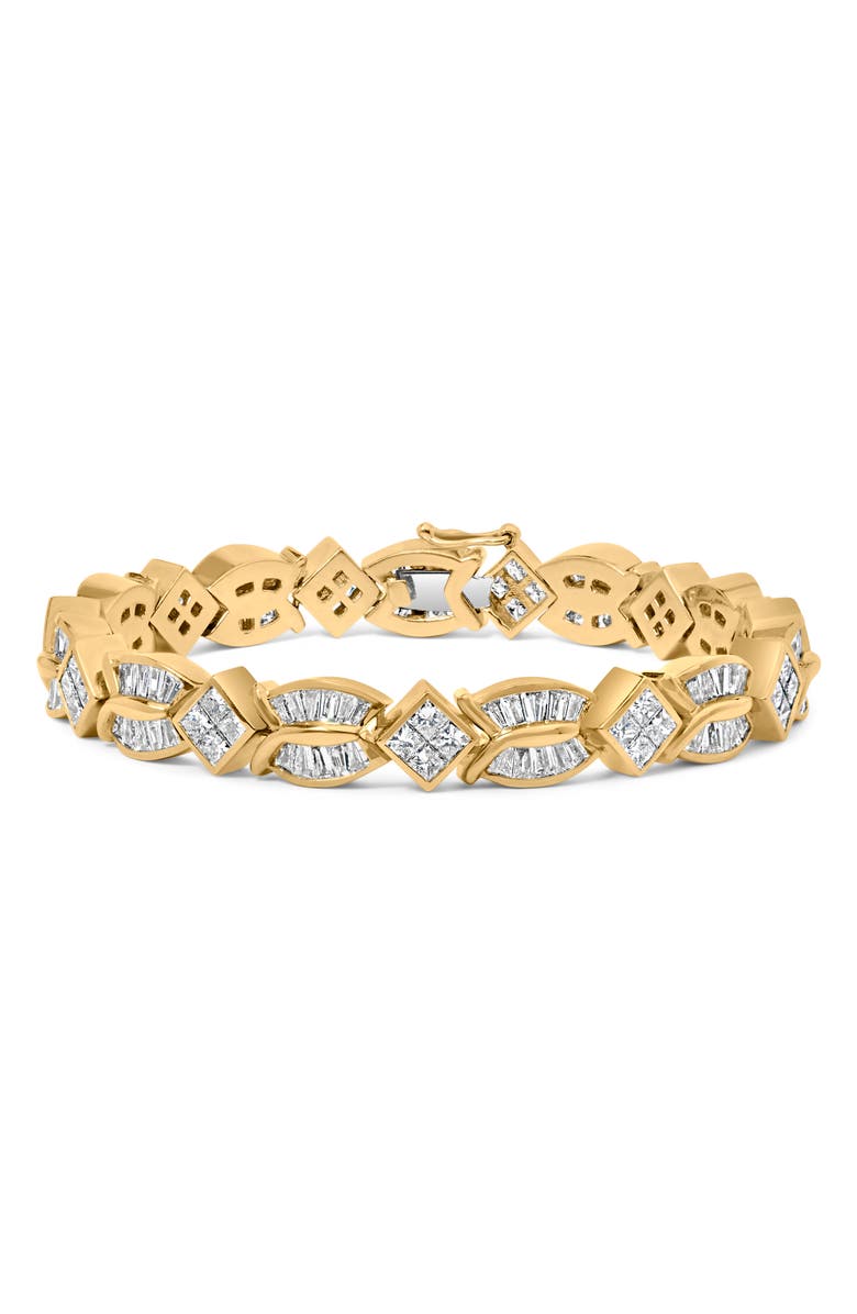 Haus of Brilliance 14K Yellow Gold 8 1/5 Cttw Diamond Geometric Twist Link Bracelet, Main, color, Yellow