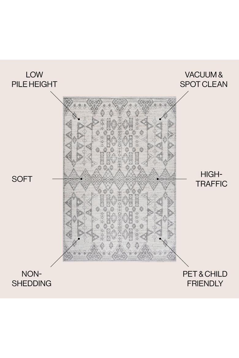Idris  Diamond Geometric Area Rug, Alternate, color, Gray/Beige