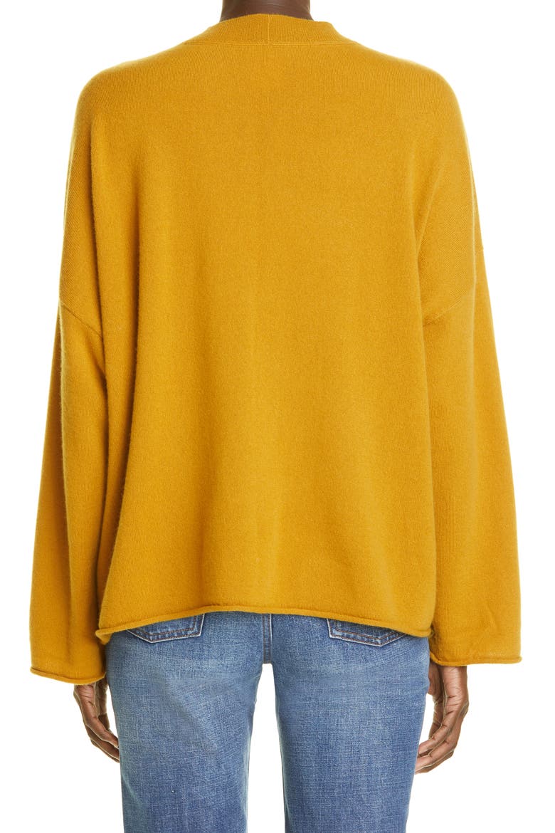 Drop Shoulder Cashmere Sweater, Alternate, color, GOLDEN AMBER
