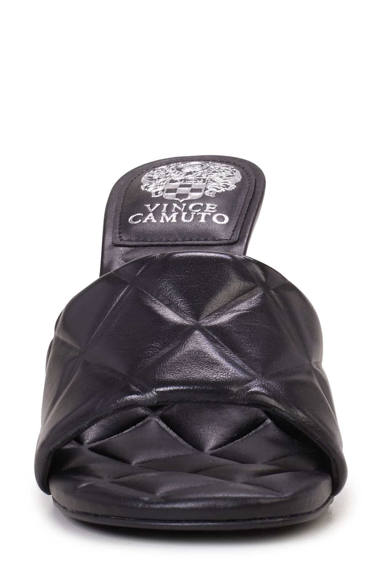 Brycen Quilted Slide Sandal, Alternate, color, BLACK