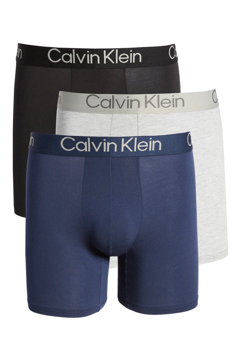 Ultra-Soft Modern 3-Pack Stretch Modal Boxer Briefs, Main, color, BLACK BLUE