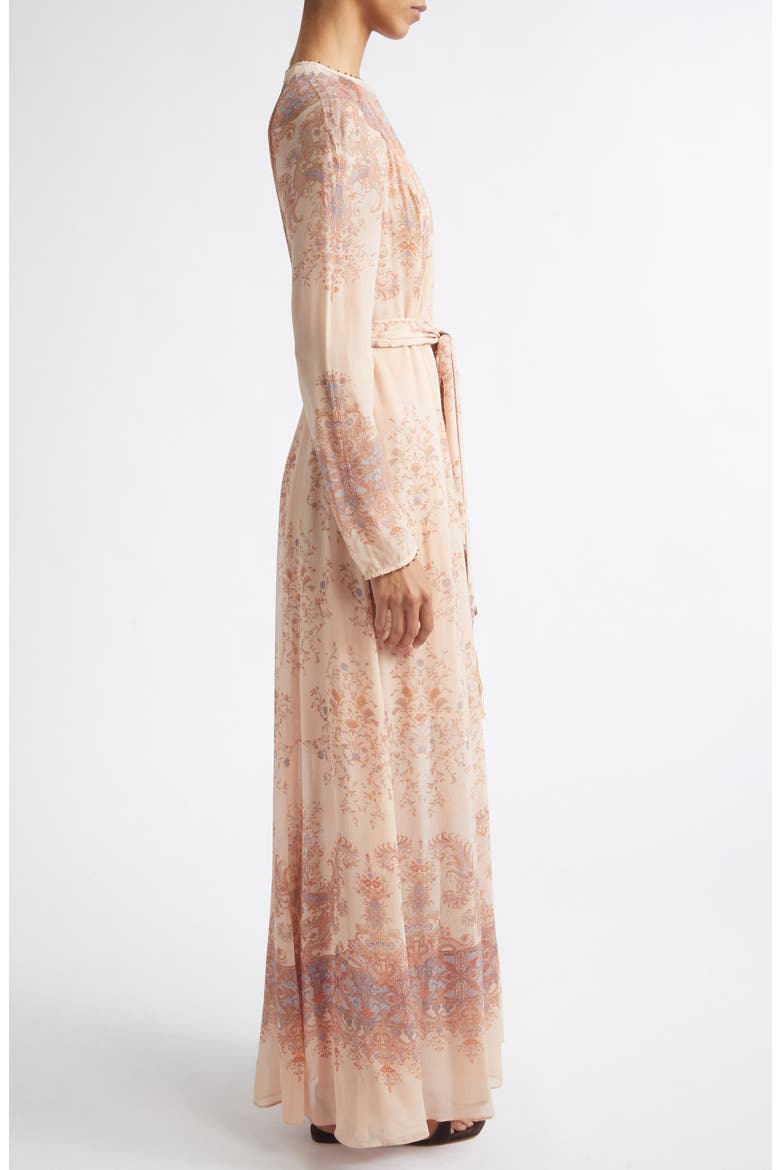 Valiant Print Long Sleeve Maxi Dress, Alternate, color, PEACH PAISLEY