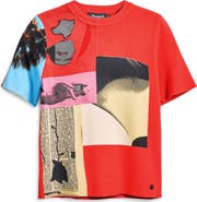 Desigual Collage Print Short Sleeve Knit Top