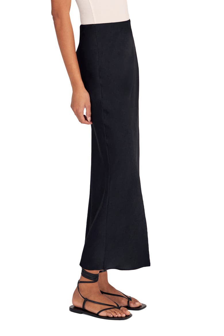 The Favorite Satin Skirt, Alternate, color, BLACK