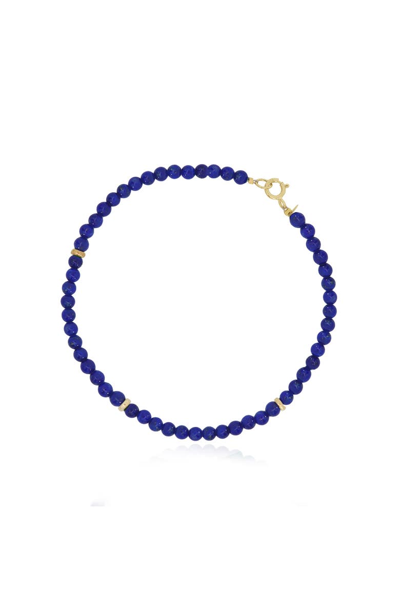The Lovery Fine Jewelry Lapis Round Bead Bracelet, Main, color, Lapis