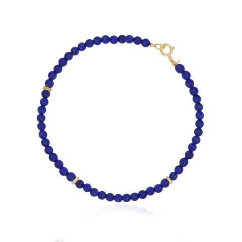 Lapis Round Bead Bracelet