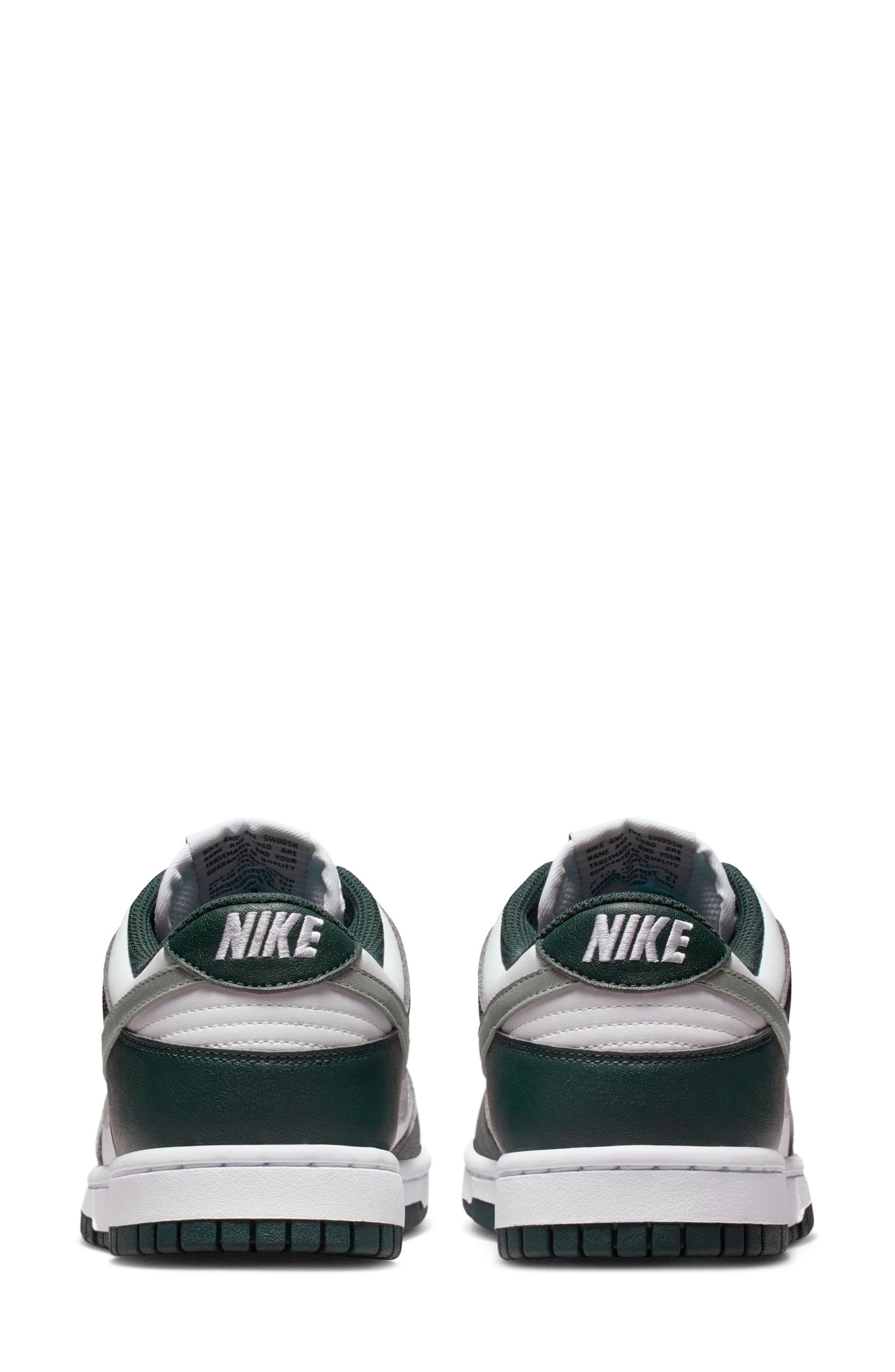 Nike Dunk Low Basketball Sneaker, Alternate, color, Seaweed/ Metallic/ Silver