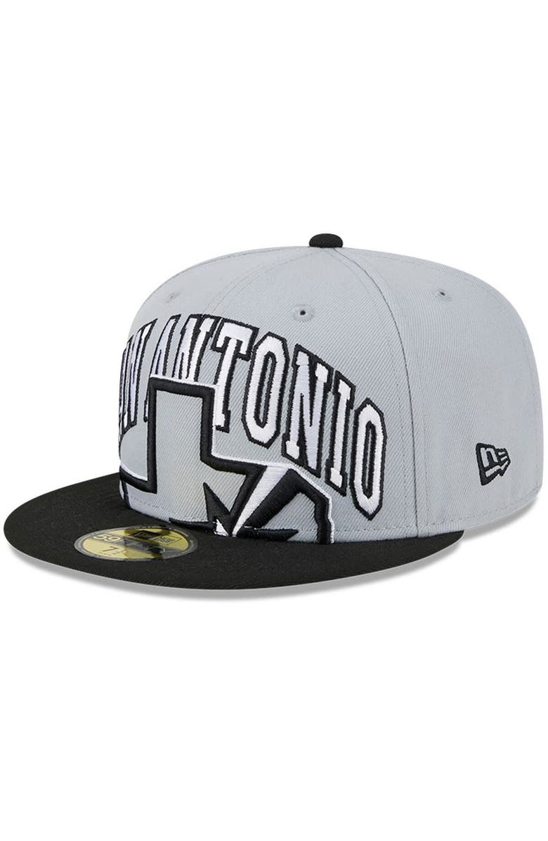 New Era Men's New Era Gray/Black San Antonio Spurs Tip-Off Two-Tone 59FIFTY Fitted Hat, Main, color, 