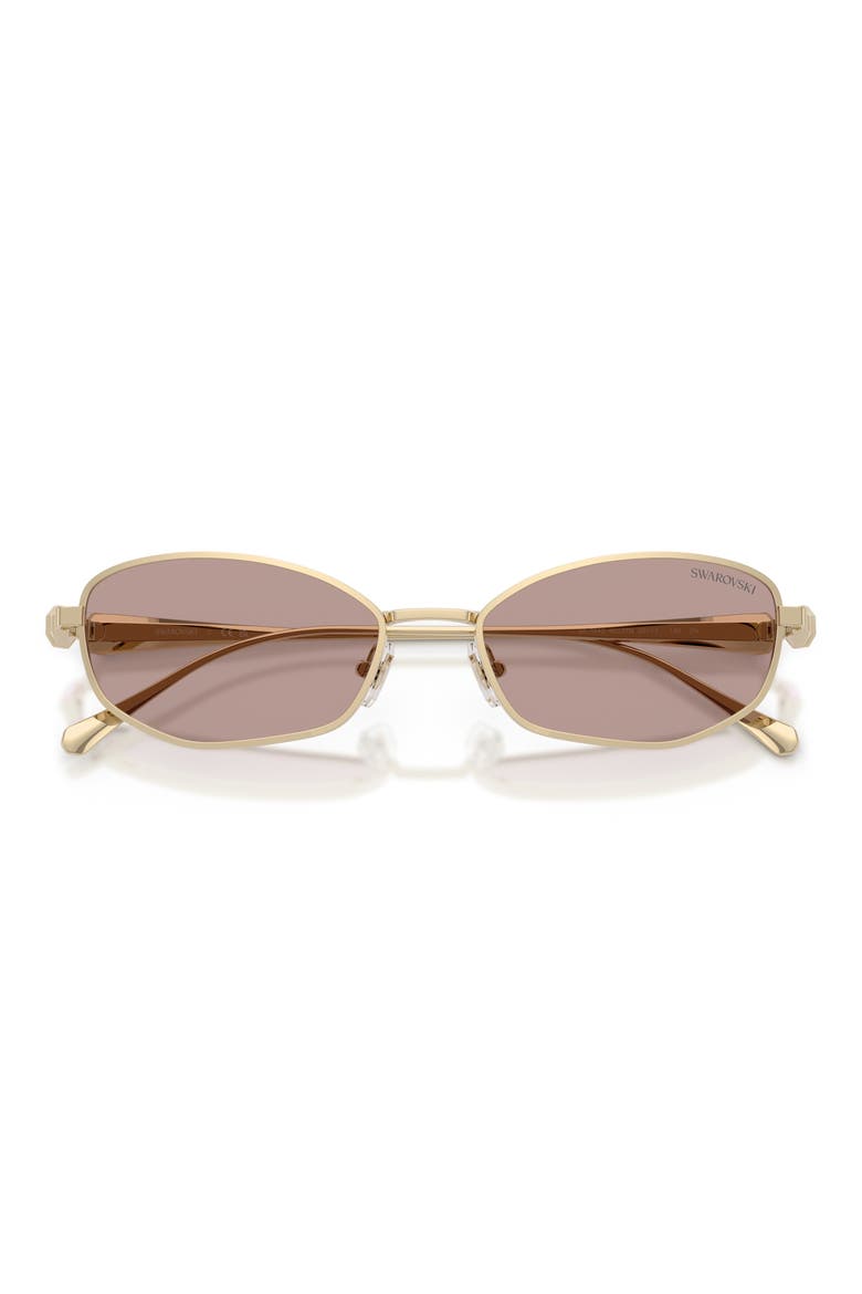 55mm Pillow Sunglasses, Alternate, color, PALE GOLD / LIGHT PURPLE BROWN