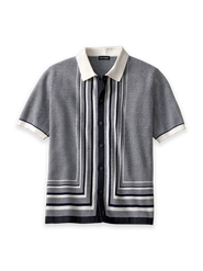 Paul Fredrick Cotton Button Front Polo Short Sleeve