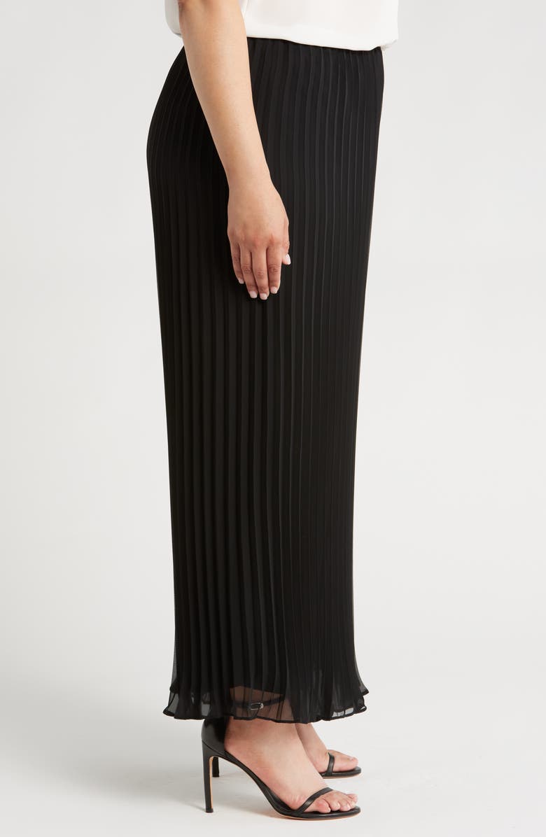 Alex Evenings Pleated Wide Leg Chiffon Pants, Alternate, color, 