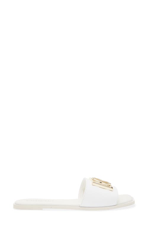 Valentino By Mario Valentino Mia Vlogo Slide Sandal In White