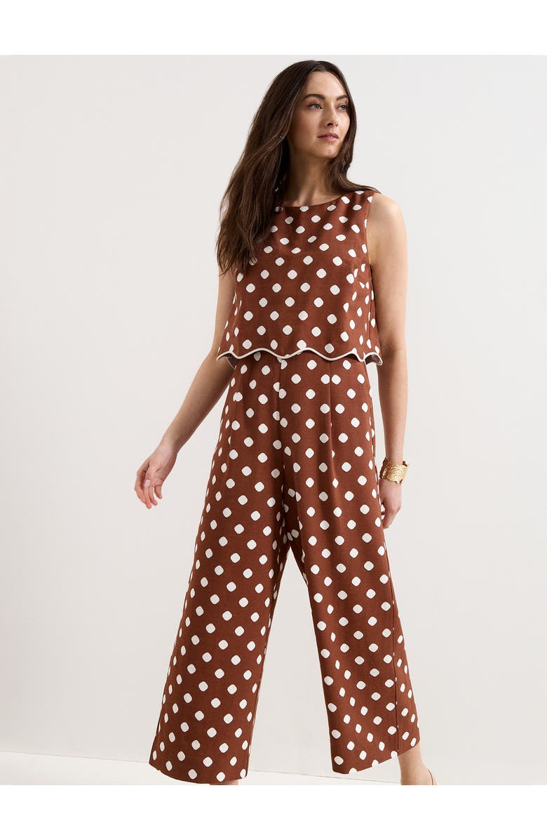 Phase Eight Alia Spot Jumpsuit, Main, color, Tan