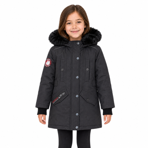 Girls' Winter Faux Fur Lining Ski Jacket