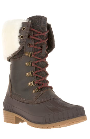 Kamik Sienna F 2 Genuine Shearling Trim Waterproof Boot In Brown