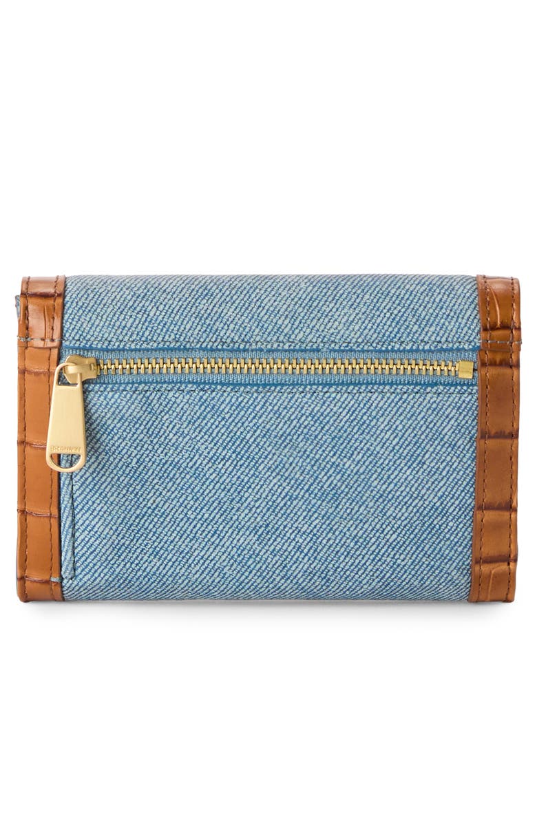 Brahmin Kerra Denim & Croc Embossed Leather Wallet, Alternate, color, Denim