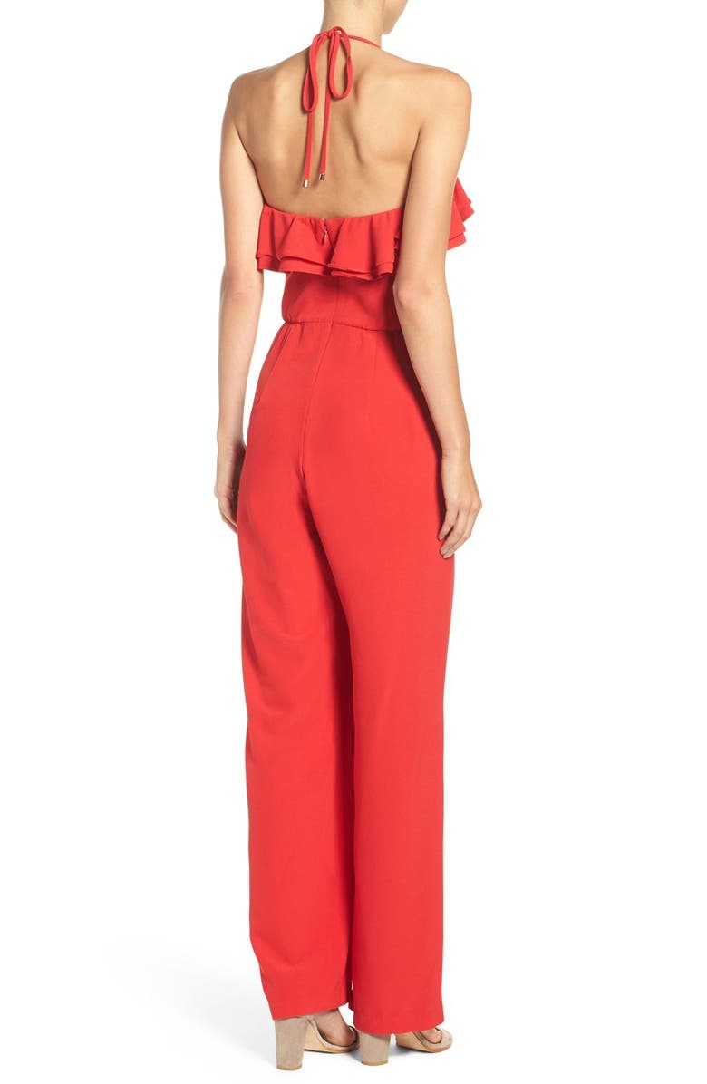 ECI Ruffle Halter Jumpsuit, Alternate, color,