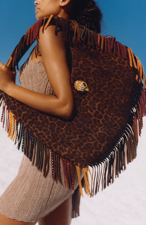 Kurt Geiger London Shoreditch Fringe Hobo Bag In Brown